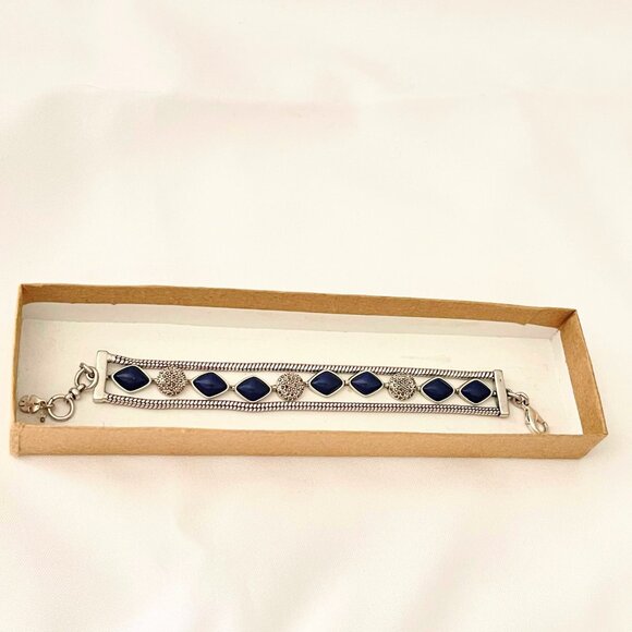 Lucky Brand Silver-Tone Lapis Layer Bracelet - Picture 3 of 5